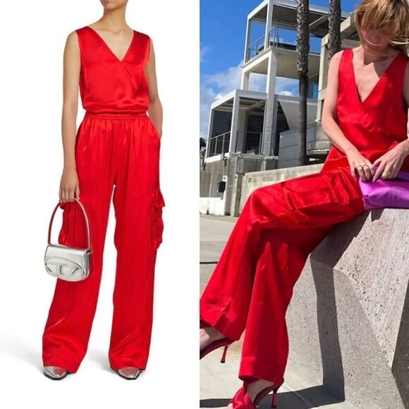 NWT Stine Goya Fatuna Red Cargo Trousers Woman size Medium